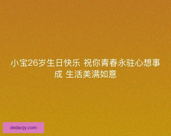 小宝26岁生日快乐 祝你青春永驻心想事成 生活美满如意