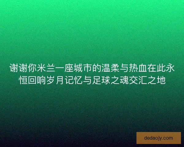 谢谢你米兰一座城市的温柔与热血在此永恒回响岁月记忆与足球之魂交汇之地